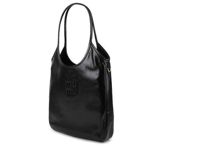 Miu Miu Leder-Tote-Bag Schwarz - Ansicht 4