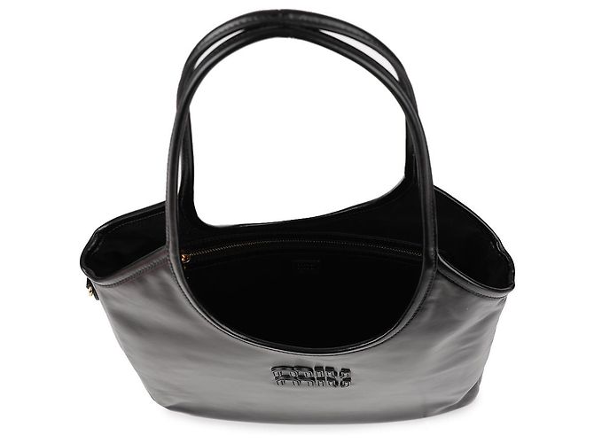Miu Miu Leder-Tote-Bag Schwarz - Ansicht 6