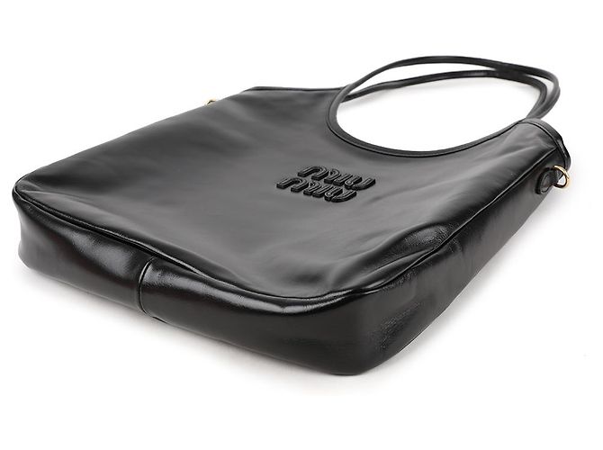 Miu Miu Leder-Tote-Bag Schwarz - Ansicht 8