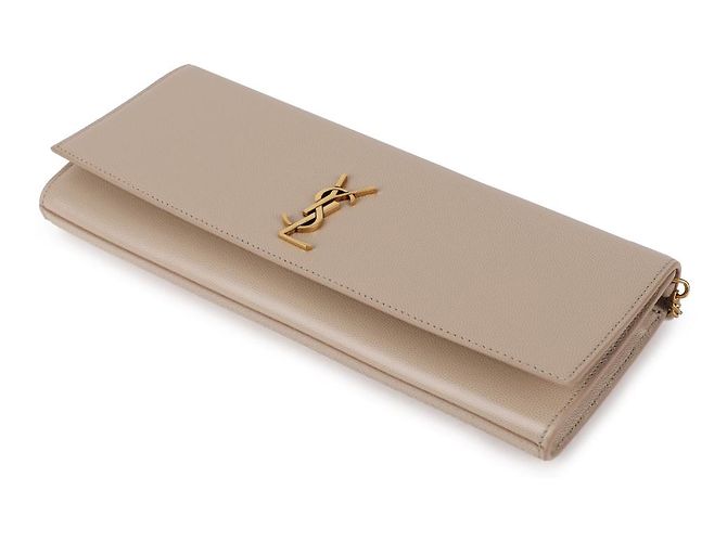 Saint Laurent Clutch Kate in pelle Marrone - vista 6