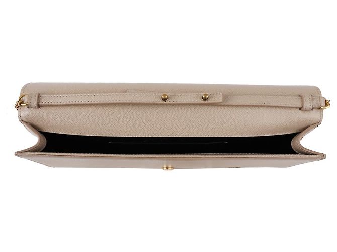 Saint Laurent Clutch Kate in pelle Marrone - vista 7