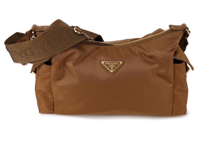 Prada Borsa a tracolla Explorer in Re-Nylon Large Marrone - vista 3