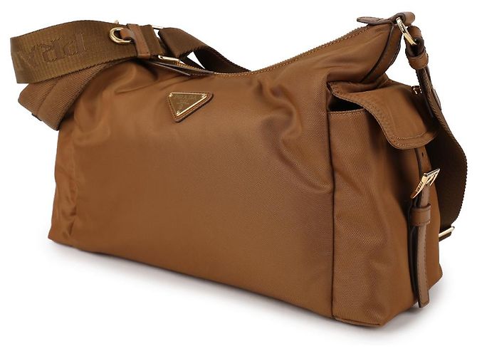 Prada Borsa a tracolla Explorer in Re-Nylon Large Marrone - vista 4