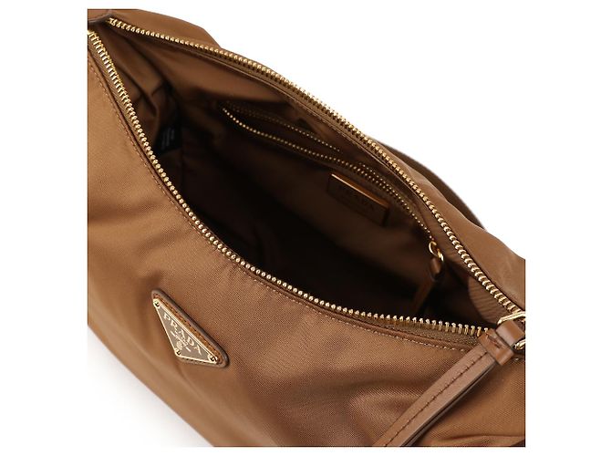 Prada Borsa a tracolla Explorer in Re-Nylon Large Marrone - vista 8