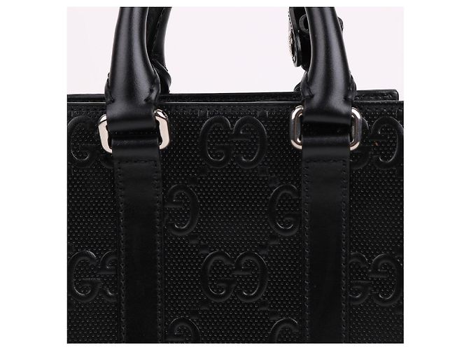 Gucci Mini borsa a tracolla nera goffrata Nero - vista 3