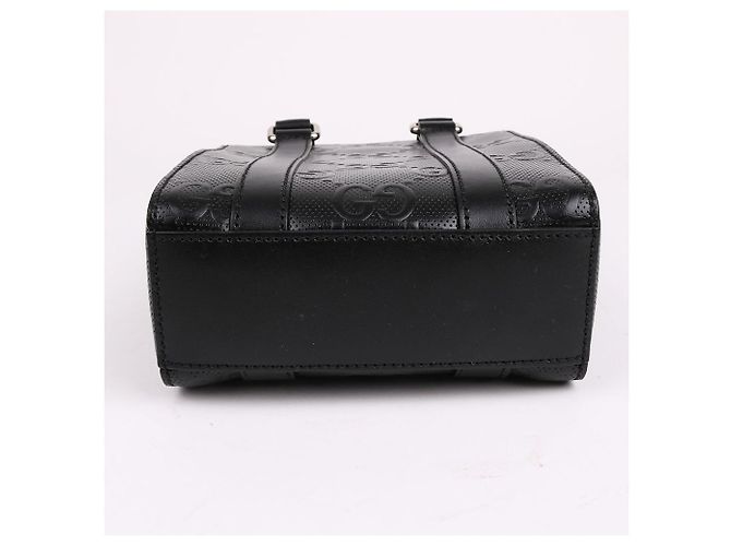 Gucci Mini borsa a tracolla nera goffrata Nero - vista 8