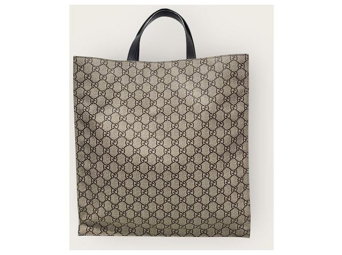 Gucci Borsa Tote Crossbody GG Supreme Tiger Marrone - vista 5