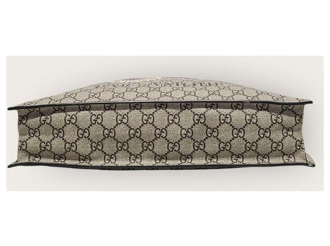 Gucci Borsa Tote Crossbody GG Supreme Tiger Marrone - vista 6