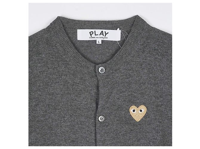 Comme Des Garcons Cardigã com Coração Dourado Marrom - vista 3