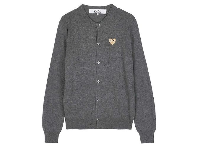 Comme Des Garcons Cardigã com Coração Dourado Marrom - vista 8