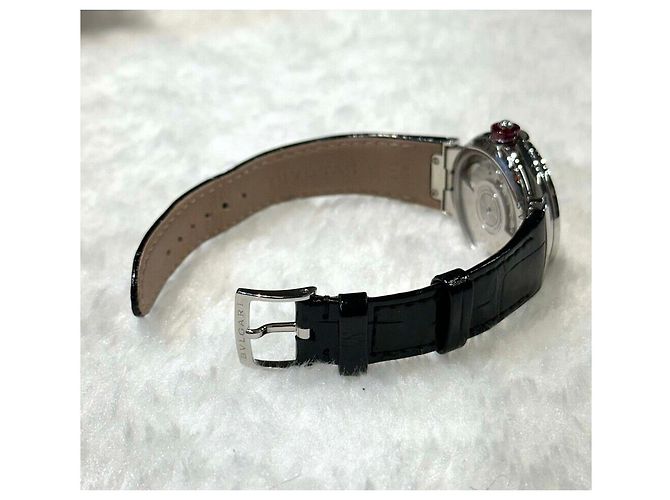 Bulgari Relógio Lucea Diamond em aço com pulseira de couro automático Multicor - vista 5