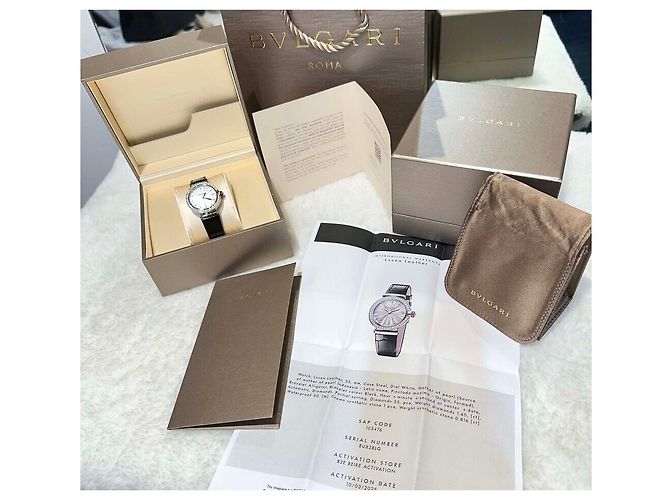 Bulgari Relógio Lucea Diamond em aço com pulseira de couro automático Multicor - vista 7