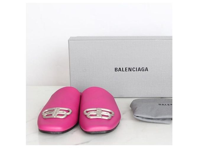 Balenciaga Sandali Mule BB Argento Slippers Rosa - vista 2