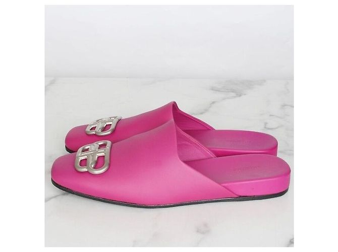 Balenciaga Sandali Mule BB Argento Slippers Rosa - vista 3