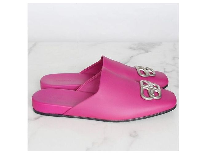 Balenciaga Sandali Mule BB Argento Slippers Rosa - vista 4