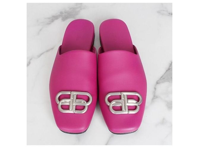 Balenciaga Sandali Mule BB Argento Slippers Rosa - vista 7