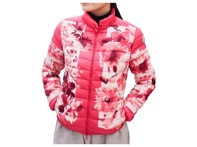 Leichte Steppjacke mit Blumenmuster Moncler ALISIA Größe Rot - Ansicht 7