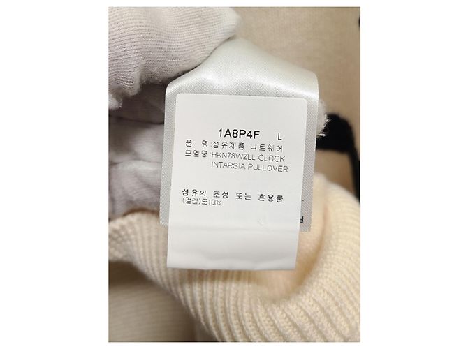 Louis Vuitton Strickpullover mit Intarsia-Uhr-Motiv, Farbe Elfenbein Weiß - Ansicht 5