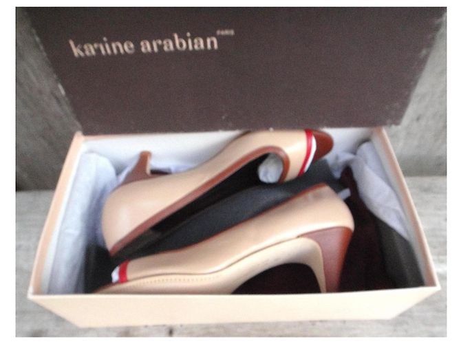 Karine Arabian Teddy Leder-Pumps Braun Rot Beige - Ansicht 6