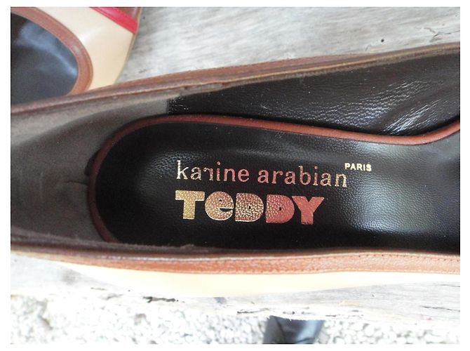Karine Arabian Teddy Leder-Pumps Braun Rot Beige - Ansicht 8
