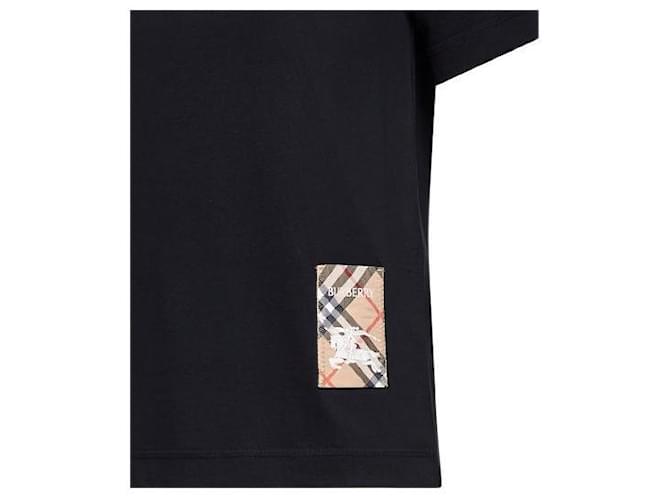 Burberry Check Label Baumwoll-T-Shirt Schwarz - Ansicht 5