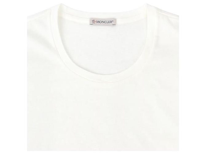Moncler T-Shirt aus Baumwolljersey mit Logo-Patch Weiß - Ansicht 5