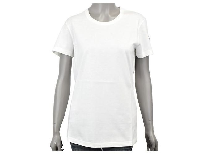 Moncler T-Shirt aus Baumwolljersey mit Logo-Patch Weiß - Ansicht 6
