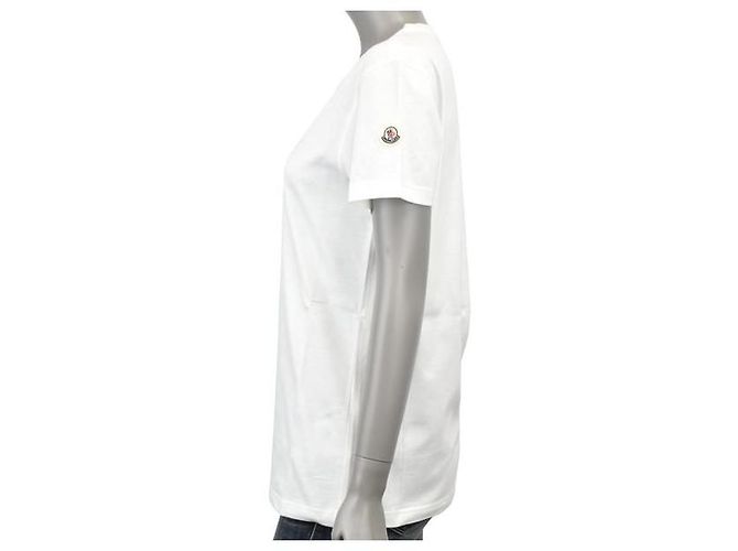 Moncler T-Shirt aus Baumwolljersey mit Logo-Patch Weiß - Ansicht 7
