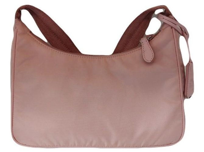 Prada Reedizione Pocono Pink Nylon Hobo Bag Borsa a Spalla Rosa - vista 7