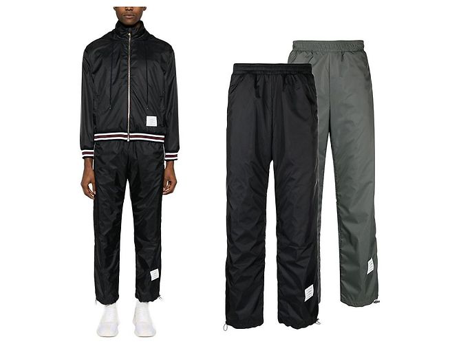 Thom Browne Pantaloni Track Last No Margin Ripstop Nero - vista 2
