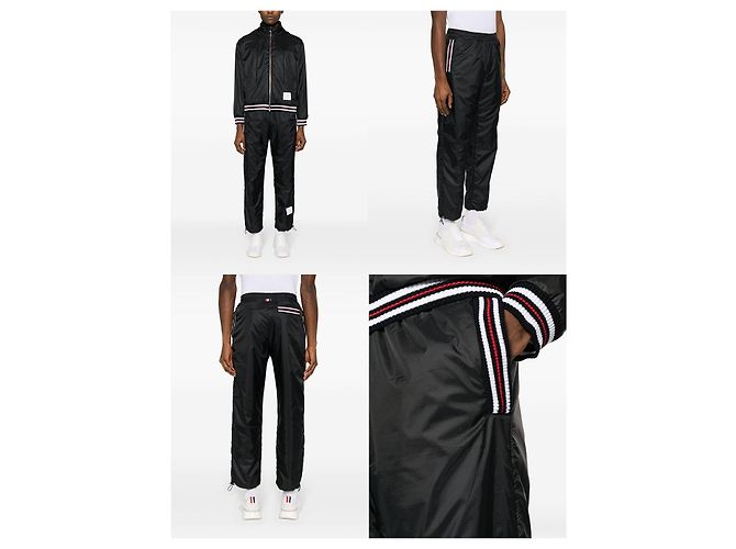 Thom Browne Pantaloni Track Last No Margin Ripstop Nero - vista 4