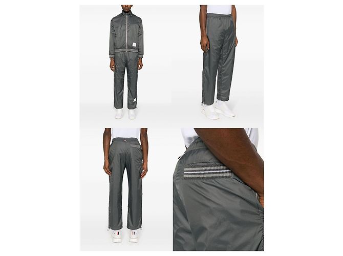 Thom Browne Pantaloni Track Last No Margin Ripstop Nero - vista 6