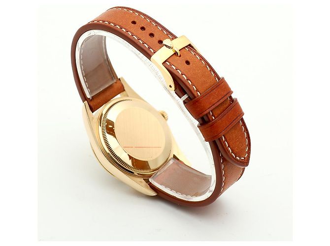 Rolex Orologio Oyster Perpetual Date da uomo in oro con diamanti originali - vista 18