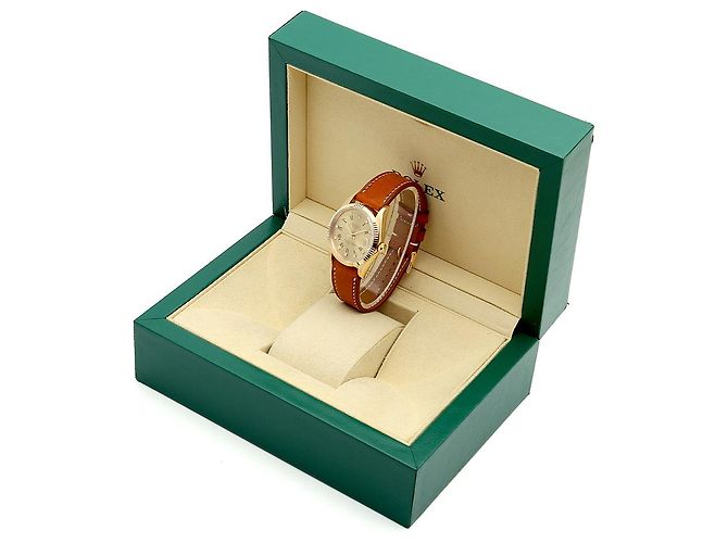 Rolex Orologio Oyster Perpetual Date da uomo in oro con diamanti originali - vista 26