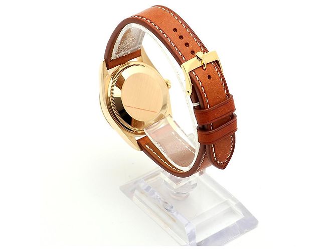 Rolex Orologio Oyster Perpetual Date da uomo in oro con diamanti originali - vista 6