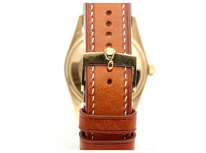 Rolex Orologio Oyster Perpetual Date da uomo in oro con diamanti originali - vista 8