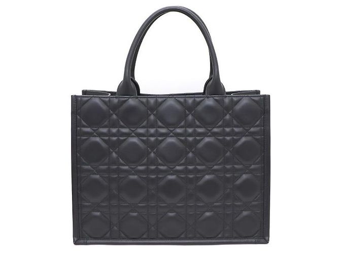 Dior Borsa Book Tote Medium in Cannage Macro Nero - vista 4