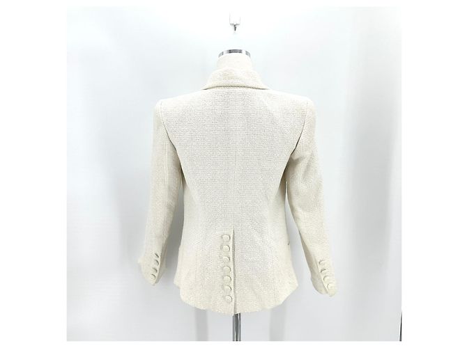 Chanel Tweed-Jacke Weiß - Ansicht 5