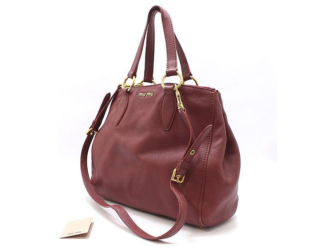 Miu Miu Borsa a tracolla Vitello Caribou color oro Rosso - vista 2