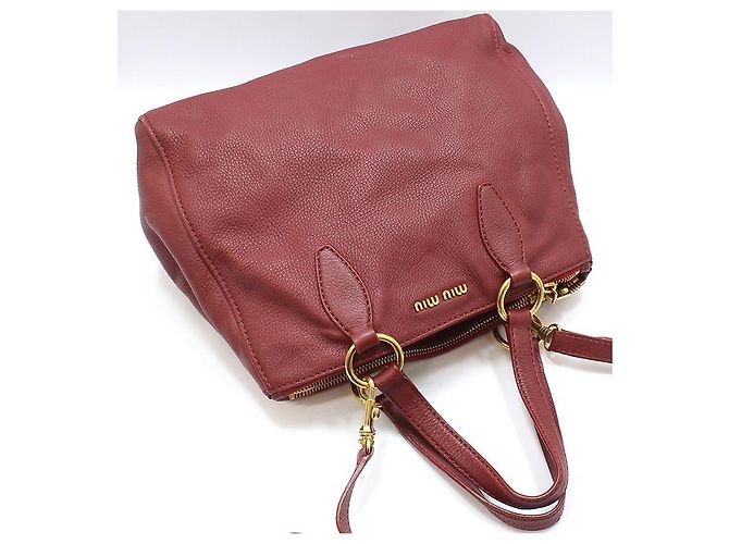 Miu Miu Borsa a tracolla Vitello Caribou color oro Rosso - vista 3