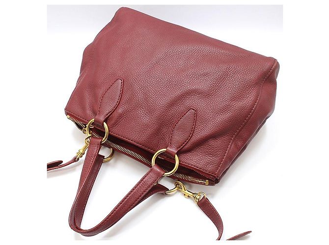 Miu Miu Borsa a tracolla Vitello Caribou color oro Rosso - vista 4