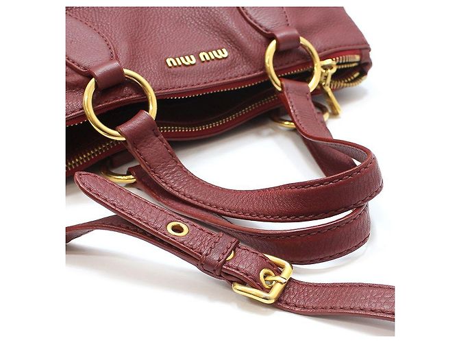 Miu Miu Borsa a tracolla Vitello Caribou color oro Rosso - vista 6