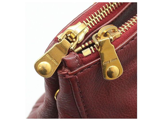 Miu Miu Borsa a tracolla Vitello Caribou color oro Rosso - vista 8