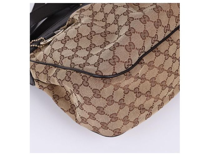 Gucci Borsa a tracolla con zip in jacquard motivo GG Marrone - vista 10