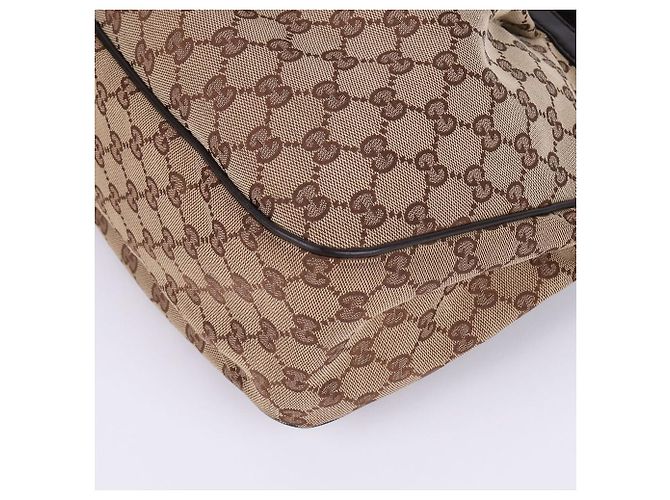 Gucci Borsa a tracolla con zip in jacquard motivo GG Marrone - vista 11