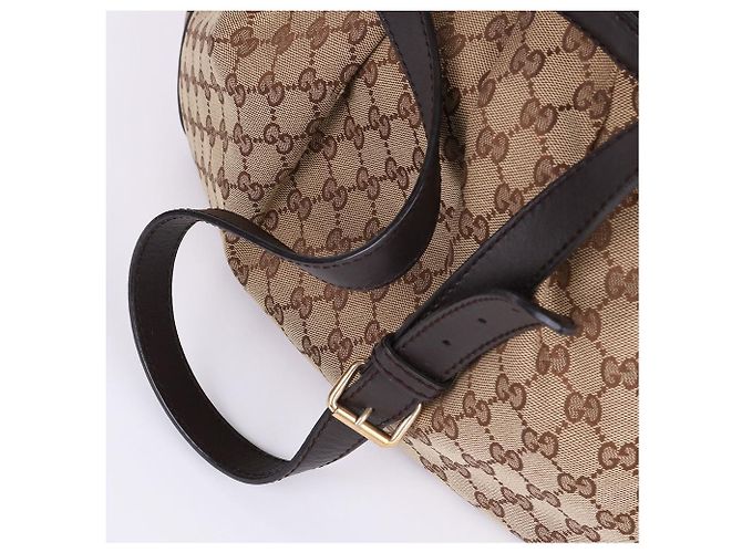 Gucci Borsa a tracolla con zip in jacquard motivo GG Marrone - vista 8