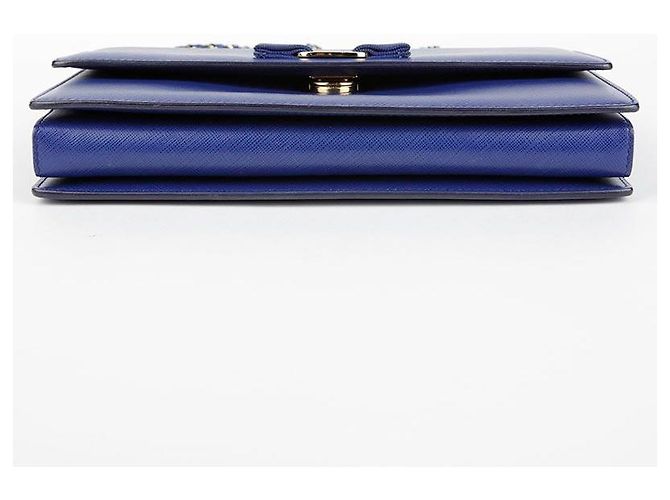 Salvatore Ferragamo Borsa a tracolla e crossbody Vara Genie in pelle Saffiano blu - vista 13