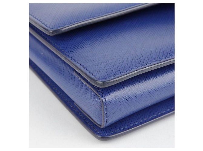 Salvatore Ferragamo Borsa a tracolla e crossbody Vara Genie in pelle Saffiano blu - vista 14