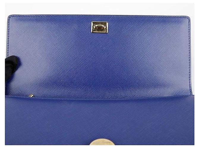 Salvatore Ferragamo Borsa a tracolla e crossbody Vara Genie in pelle Saffiano blu - vista 15