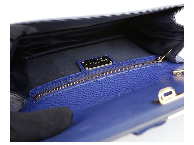 Salvatore Ferragamo Borsa a tracolla e crossbody Vara Genie in pelle Saffiano blu - vista 19